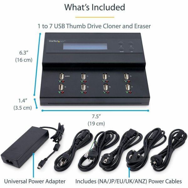 StarTech.com Standalone 1 to 7 USB Thumb Drive Duplicator/Eraser, Multiple USB Flash Drive Copier/Cloner, Sector-by-Sector Copy, Sanitizer - Image 6
