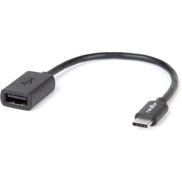 Rocstor Premium 6" USB-C to USB-A Adapter M/F - USB 2.0 - USB Type C to A Converter - For use of USB C devices such as Macbook Pro, MacBook, Chromebook, and other USB-C devices - 1 Pack - 1 x USB Type C Male - 1 x USB Type A Female - Black Adapter - Image 4