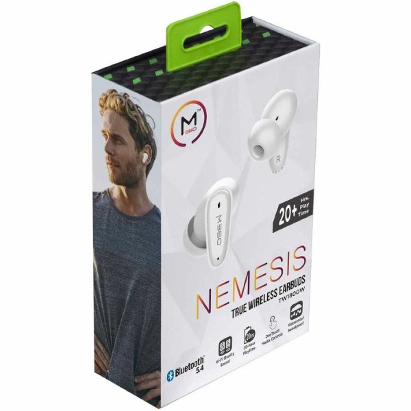 Morpheus 360 Nemesis True Wireless Earbuds TW1800W-Bluetooth Headphones with Microphone-20H Playtime-White - Image 2