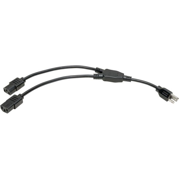 Eaton Tripp Lite Series Power Cord Splitter, C14 to 2xC13 PDU Style - 10A, 250V, 18 AWG, 18-in. (45.72 cm), Black - Image 2