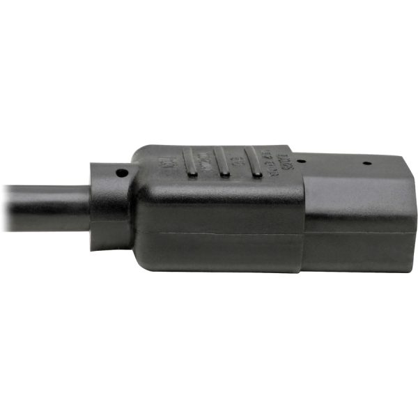 Eaton Tripp Lite Series Power Cord Splitter, C14 to 2xC13 PDU Style - 10A, 250V, 18 AWG, 18-in. (45.72 cm), Black - Image 6