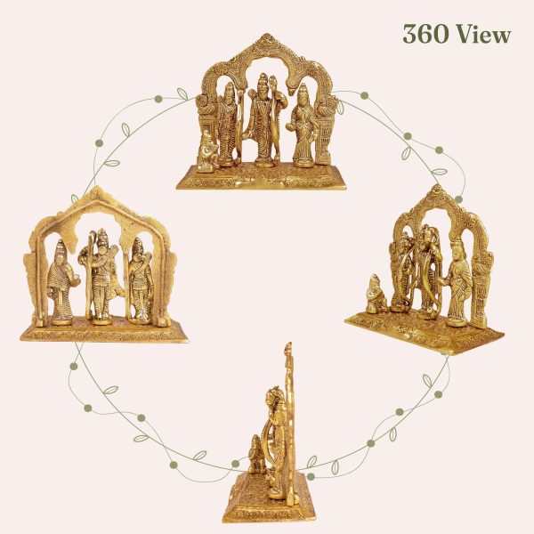 The Fine Living Co. Ram Darbar Includes Rama Sita Laxman Hanuman Murti Idol Statue Gold Plated Figurine for Home Temple Pooja Room Decor Living Room Altar Spiritual Decor - Image 5