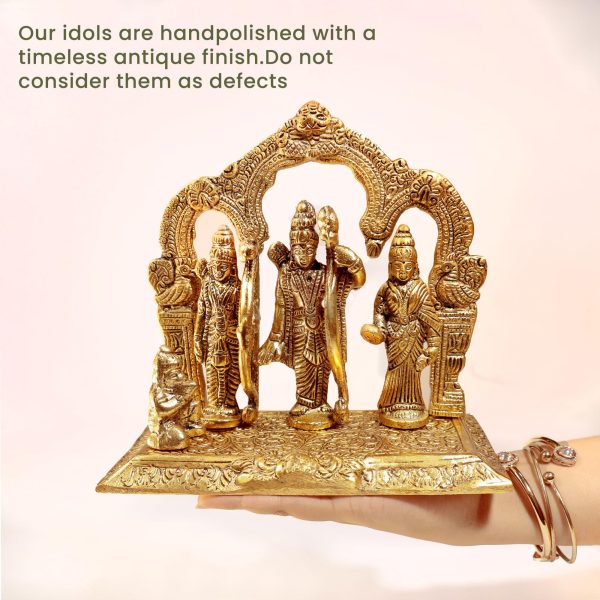 The Fine Living Co. Ram Darbar Includes Rama Sita Laxman Hanuman Murti Idol Statue Gold Plated Figurine for Home Temple Pooja Room Decor Living Room Altar Spiritual Decor - Image 6