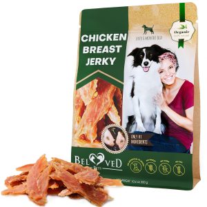 Chicken Jerky Dog Treats & All Natural and Organic Healthy Snacks for Large & Small Dogs   Grain Free and High Protein   Human Grade Pet Chews (300 Gram)