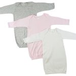 Newborn Baby Girls 3 Pc Gown Set Ls_0682