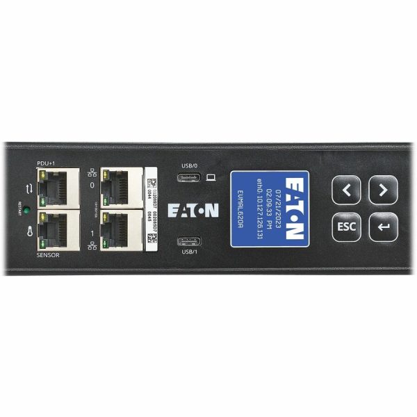 Eaton Single-Phase Managed Rack PDU G4, 100-240V, 24 Outlets, 16A, 3.8kW, C20/L6-20 Input, 10 ft. Cord, 0U Vertical - Image 4