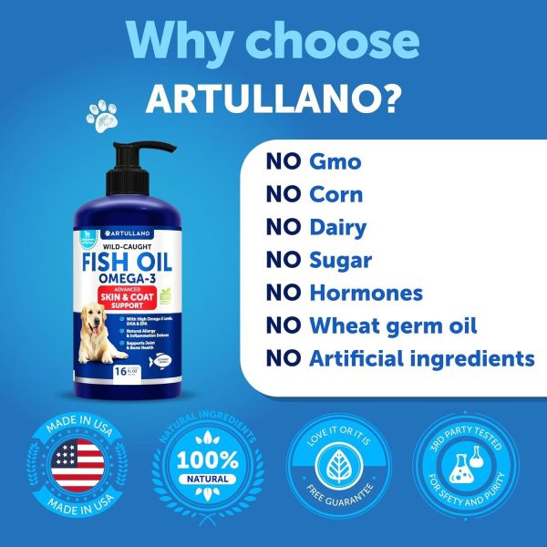 Omega 3 Fish Oil for Dogs   Better Than Salmon Oil   Skin and Coat Defense Liquid Supplement for Allergy Relief   High EPA & DHA for Shedding Mobility Itching Joint & Bone Health Support   16 FL OZ - Image 6