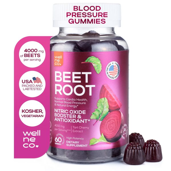 Beet Chews for High Blood Pressure   Beet Root Gummies with Tart Cherry Extract   Nitric Oxide Supplements   Support Cardio Health and Energy   Vegan No GMO Pectin Based   for Women and Men