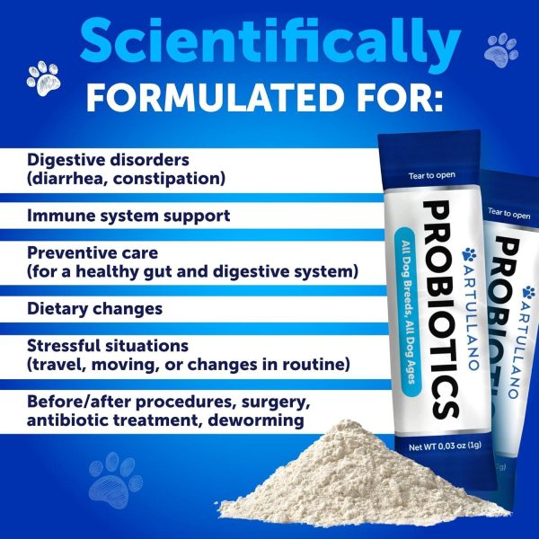 Probiotic Powder for Dogs   Support Gut Health Itchy Skin Allergies Immunity Yeast Balance   Dog Probiotics and Digestive Enzymes with Prebiotics   Reduce Diarrhea Gas   30 Probiotic Sticks - Image 2