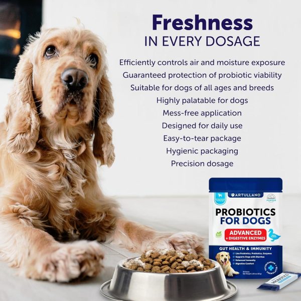 Probiotic Powder for Dogs   Support Gut Health Itchy Skin Allergies Immunity Yeast Balance   Dog Probiotics and Digestive Enzymes with Prebiotics   Reduce Diarrhea Gas   30 Probiotic Sticks - Image 5