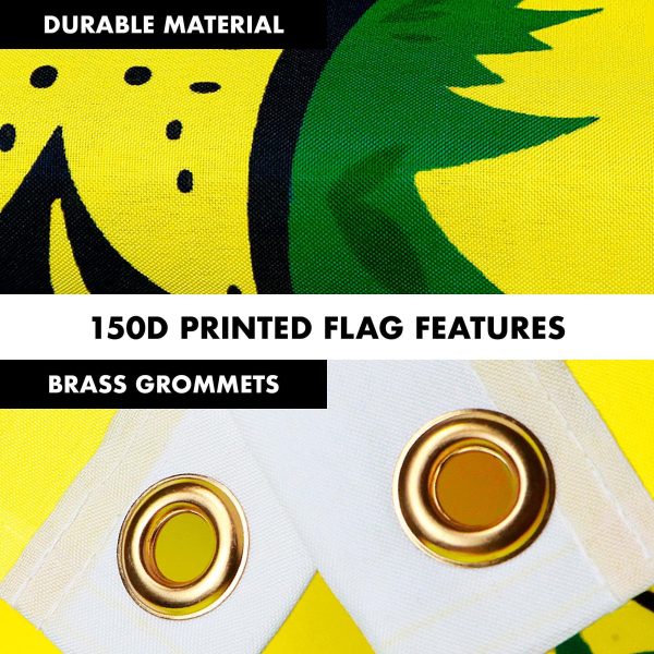 G128 Combo Pack: 6 Feet Tangle Free Spinning Flagpole (White) Gadsden Don't Tread on Me Flag 3x5 ft Printed 150D Brass Grommets (Flag Included) Aluminum Flag Pole - Image 4
