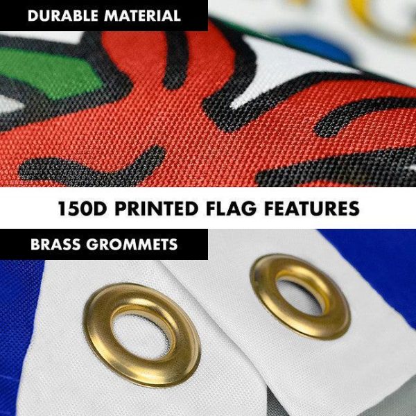 G128 Combo Pack: 6 Feet Tangle Free Spinning Flagpole (White) Virginia VA State Flag 3x5 ft Printed 150D Brass Grommets (Flag Included) Aluminum Flag Pole - Image 4