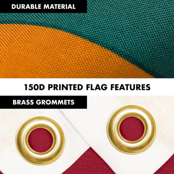 G128 Combo Pack: 6 Ft Tangle Free Spinning Flagpole (White) & Sri Lanka Flag 3x5 Ft Printed 150D Polyester, Brass Grommets (Flag Included) Aluminum Flag Pole - Image 4