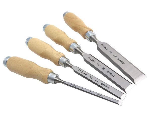 Bevel Edge Chisel Set with Wooden Handles Set of 4 pcs