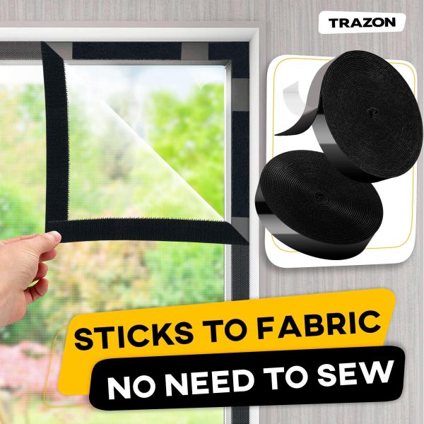 Hook and Loop Tape Roll with Heavy Duty Adhesive Industrial Strength Easy to Cut Strong Hook and Loop Strips with Sticky Back Black 1 Inch x 30 Feet - Image 6