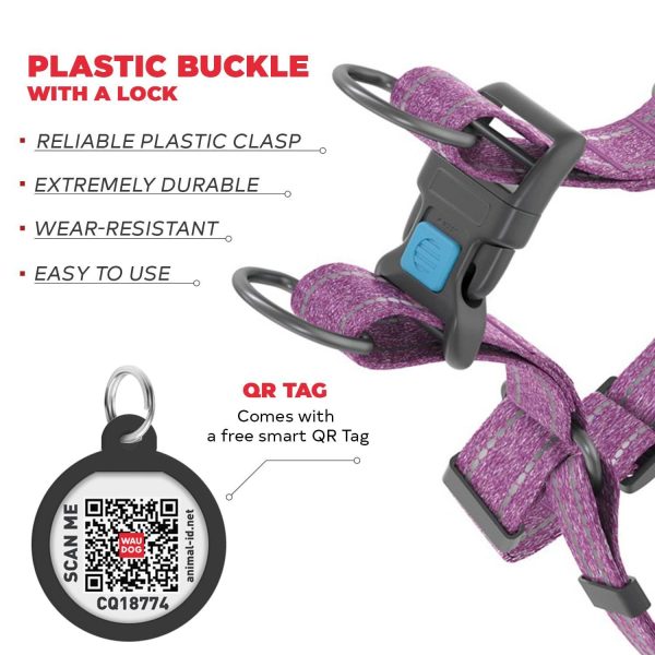 Re Cotton Dog Harness Eco Friendly Alt to Nylon Dog Harness for Small Dogs Medium & Large Dogs   Reflective Dog Harness with QR ID Tag   Puppy Harness with Adjustable Size for Male & Female Dogs - Image 3