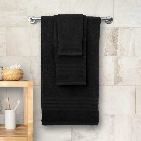 12 Piece Bath Towel Set for Bathroom   Wealuxe Collection 2 Bath Towels 4 Hand Towels 6 Washcloths 100% Cotton Soft and Plush Highly Absorbent Soft Towel for Hotel & Spa   Black - Image 6