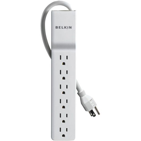 Belkin 6 Outlet Power Strip Surge Protector with 6ft Power Cord - 720 Joules - White - Image 3