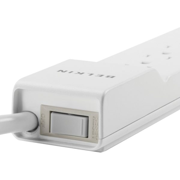 Belkin 6 Outlet Power Strip Surge Protector with 6ft Power Cord - 720 Joules - White - Image 6
