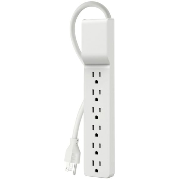 Belkin 6 Outlet Power Strip Surge Protector with 6ft Power Cord - 720 Joules - White - Image 7