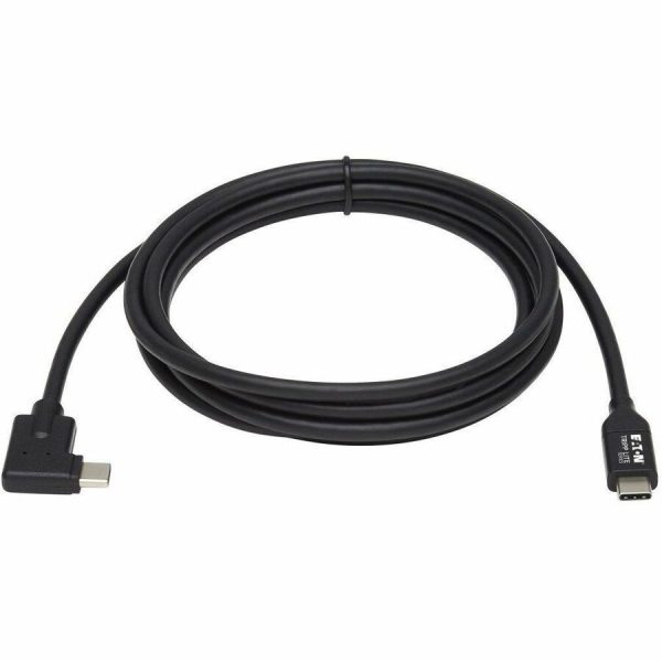 Eaton Tripp Lite Series USB-C Cable (M/M) - USB 3.2 Gen 1 (5 Gbps), Thunderbolt 3 Compatible, Right-Angle Plug, 2 m (6.6 ft.) - Image 2