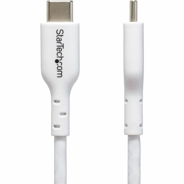StarTech.com 10ft (3m) White USB-C Charging Cable, USB 2.0 Type-C Laptop Charger Cord, 60W Power Delivery, TPE Jacket, Data Transfer Cable - Image 2