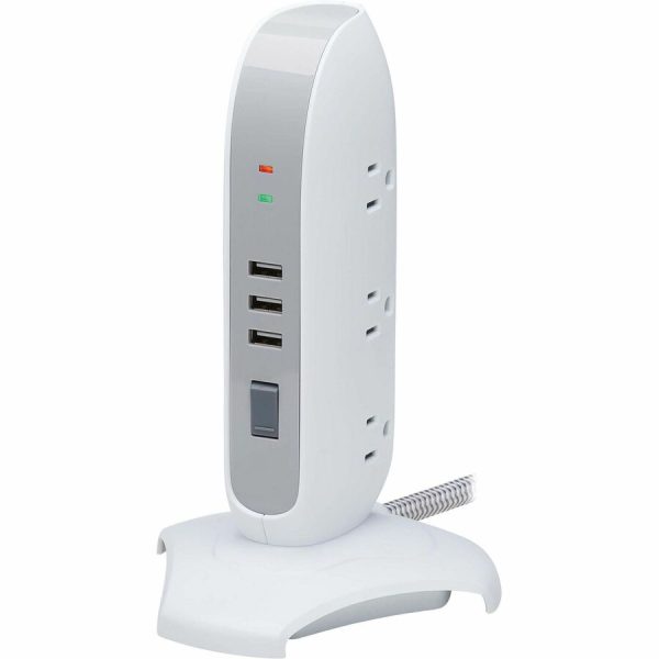 Eaton Tripp Lite Series 5-Outlet Surge Protector Tower, 3x USB Ports (3.1A Shared), 6 ft. Cord, 5-15P Plug, 1200 Joules, White - Image 12