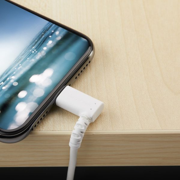 StarTech.com 2m USB A to Lightning Cable iPhone iPad Durable Right Angled 90 Degree White Charger Cord w/Aramid Fiber Apple MFI Certified - Image 3