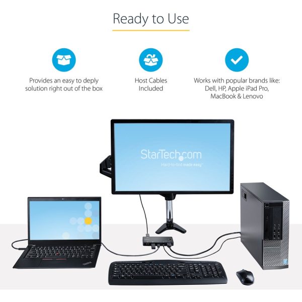StarTech.com 2 Port Hybrid USB-A + HDMI & USB-C KVM Switch, Single 4K 60Hz HDMI 2.0 Monitor, Compact Desktop and/or Laptop HDMI KVM Switch - Image 7