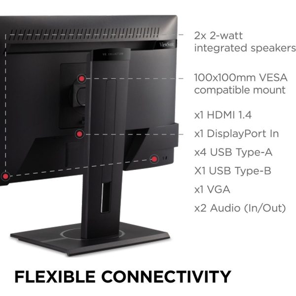 ViewSonic VG2240 22 Inch 1080p Ergonomic Monitor with 100Hz, USB Hub, HDMI, DisplayPort, VGA Inputs for Home and Office - Image 6