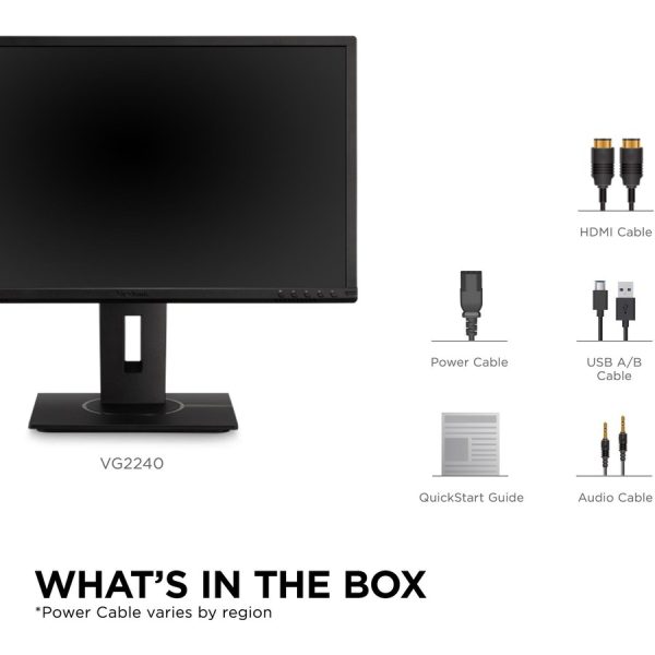 ViewSonic VG2240 22 Inch 1080p Ergonomic Monitor with 100Hz, USB Hub, HDMI, DisplayPort, VGA Inputs for Home and Office - Image 7