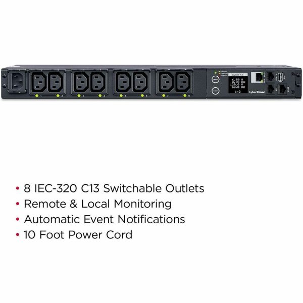 CyberPower PDU41004 Single Phase 100 - 240 VAC 15A Switched PDU - Image 2