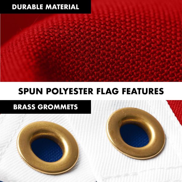 G128 Combo Pack: 5 Ft Tangle Free Spinning Flagpole (Silver) & Tennessee Flag 2x3 Ft Embroidered 220GSM Spun Polyester, Brass Grommets (Flag Included) Aluminum Flag Pole - Image 4