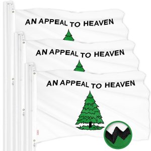 G128 3 Pack: An Appeal to Heaven Flag | 3x5 Ft | ToughWeave Series Embroidered 300D Polyester | Historical Flag, Embroidered Design, Indoor/Outdoor, Brass Grommets