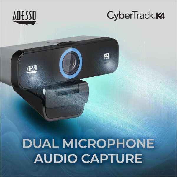 Adesso CyberTrack K4 Webcam - 8 Megapixel - 30 fps - USB 2.0 - 1 Each - Image 5