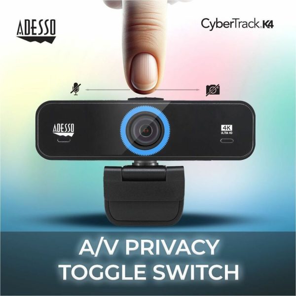 Adesso CyberTrack K4 Webcam - 8 Megapixel - 30 fps - USB 2.0 - 1 Each - Image 7