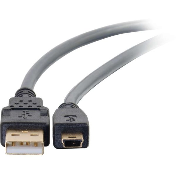 C2G Ultima Series 6.6ft USB A to USB Mini B Cable - USB to Mini B Cable - USB 2.0 - Black - M/M - Image 3