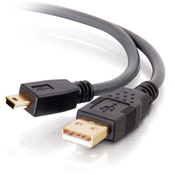 C2G Ultima Series 6.6ft USB A to USB Mini B Cable - USB to Mini B Cable - USB 2.0 - Black - M/M - Image 5