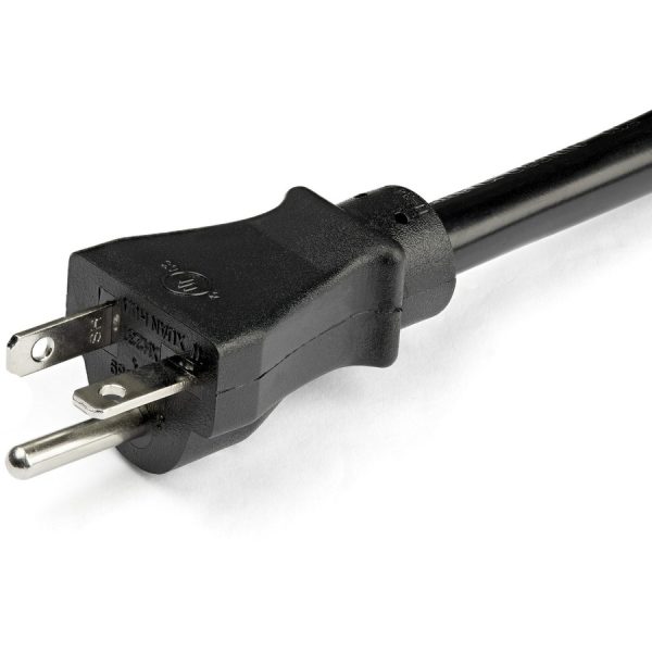 StarTech.com 3ft (1m) Heavy Duty Extension Cord, NEMA L5-20R to NEMA 5-20P Black Extension Cord, 13A 125V, 12AWG, Heavy Gauge Power Cable - Image 2