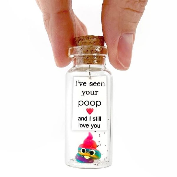 Cute Girlfriend and Boyfriend Gifts   Personalized Anniversary Present for Her Him   Custom Birthday Gift Idea for Women Men (Rainbow Poop   I've Seen Your Poop and I Still Love You Gift Bottle) - Image 2