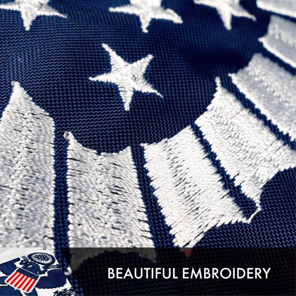 US Coast Guard Flag 210D Embroidered Polyester 3x5 Ft - Double Sided 3ply - Image 4