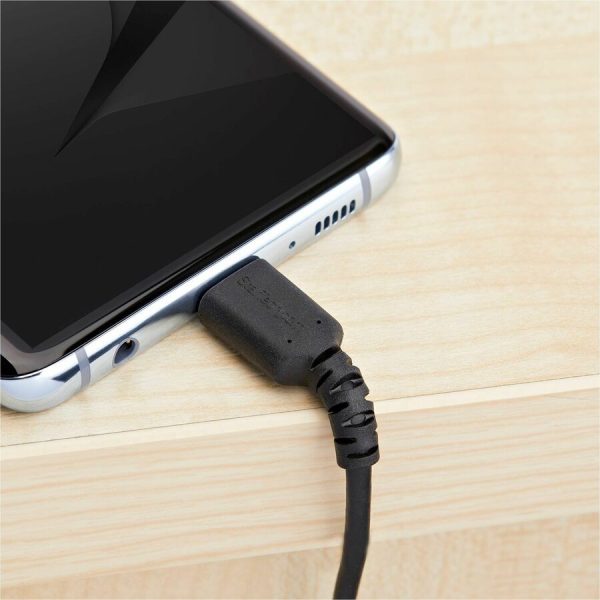 StarTech.com 2m USB A to USB C Charging Cable - Durable Fast Charge & Sync USB 2.0 to USB Type C Data Cord - Aramid Fiber M/M 3A Black - Image 6
