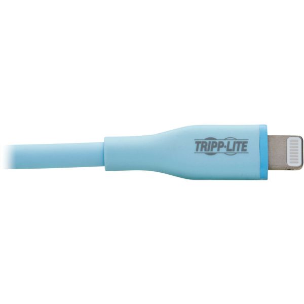 Eaton Tripp Lite Series Safe-IT USB-A to Lightning Sync/Charge Antibacterial Cable (M/M), Ultra Flexible, MFi Certified, Light Blue, 3 ft. (0.91 m) - Image 5