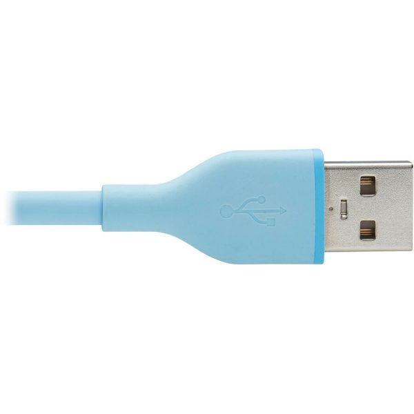 Eaton Tripp Lite Series Safe-IT USB-A to Lightning Sync/Charge Antibacterial Cable (M/M), Ultra Flexible, MFi Certified, Light Blue, 3 ft. (0.91 m) - Image 7