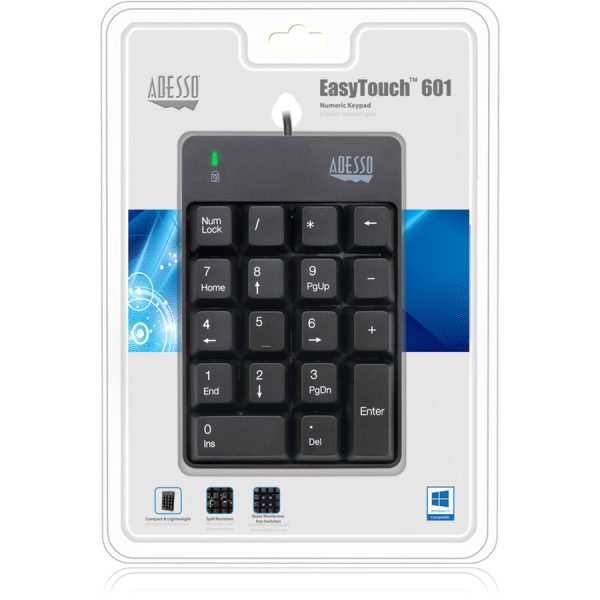 Adesso USB Spill Resistant 18-Key Numeric Keypad - Image 2