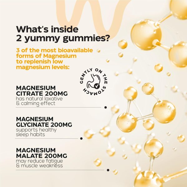 Calm Magnesium Glycinate Gummies for Adults   Triple Magnesium Complex 600 Mg   Calming Chews for Relaxation Sleep Energy   Gummy Supplement with Glycinate Citrate Malate   Sugar Free 2 Pack - Image 2