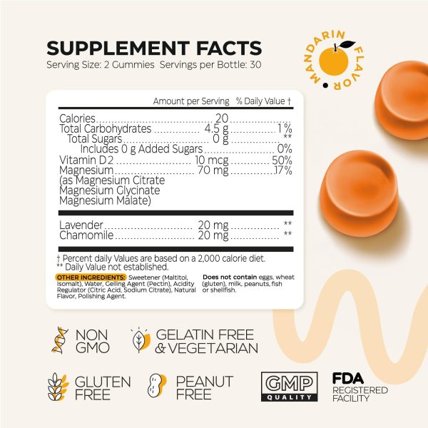 Calm Magnesium Glycinate Gummies for Adults   Triple Magnesium Complex 600 Mg   Calming Chews for Relaxation Sleep Energy   Gummy Supplement with Glycinate Citrate Malate   Sugar Free 2 Pack - Image 6