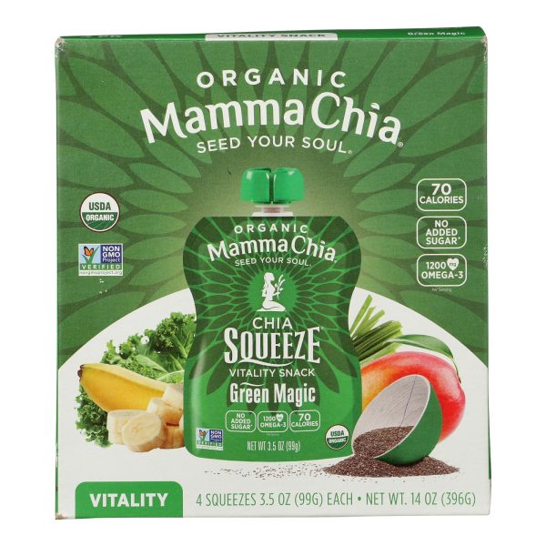 Mamma Chia Squeeze Vitality Snack - Green Magic - Case of 6 - 3.5 oz. - Image 3