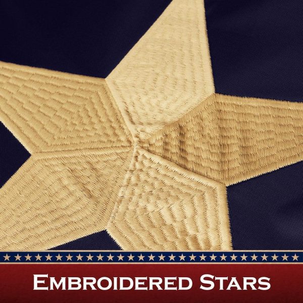 G128 5 Pack: Texas Tea-Stained Flag | 2x3 Ft | ToughWeave Pro Series Pole Sleeve Embroidered 420D Polyester | Embroidered Design, Indoor/Outdoor, High Quality, NO Flagpole Included - Image 3