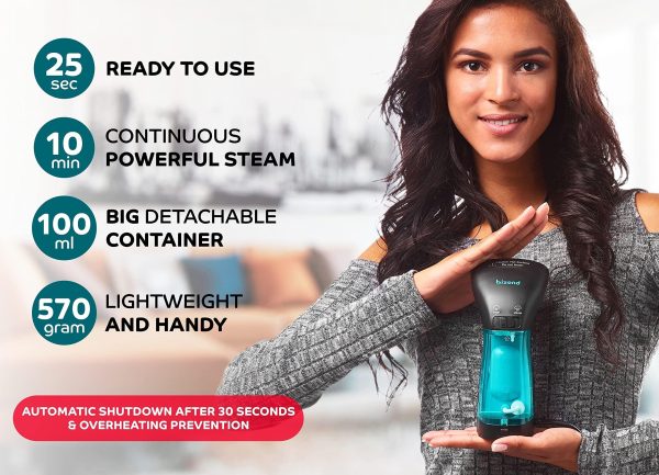 Steamer for Clothes Travel Handheld Portable Steamer for Garment and Fabric   No Spitting Safe and Little Handy   Compact Mini Clothing Steamer and Curtain with Accessories Black - Image 7